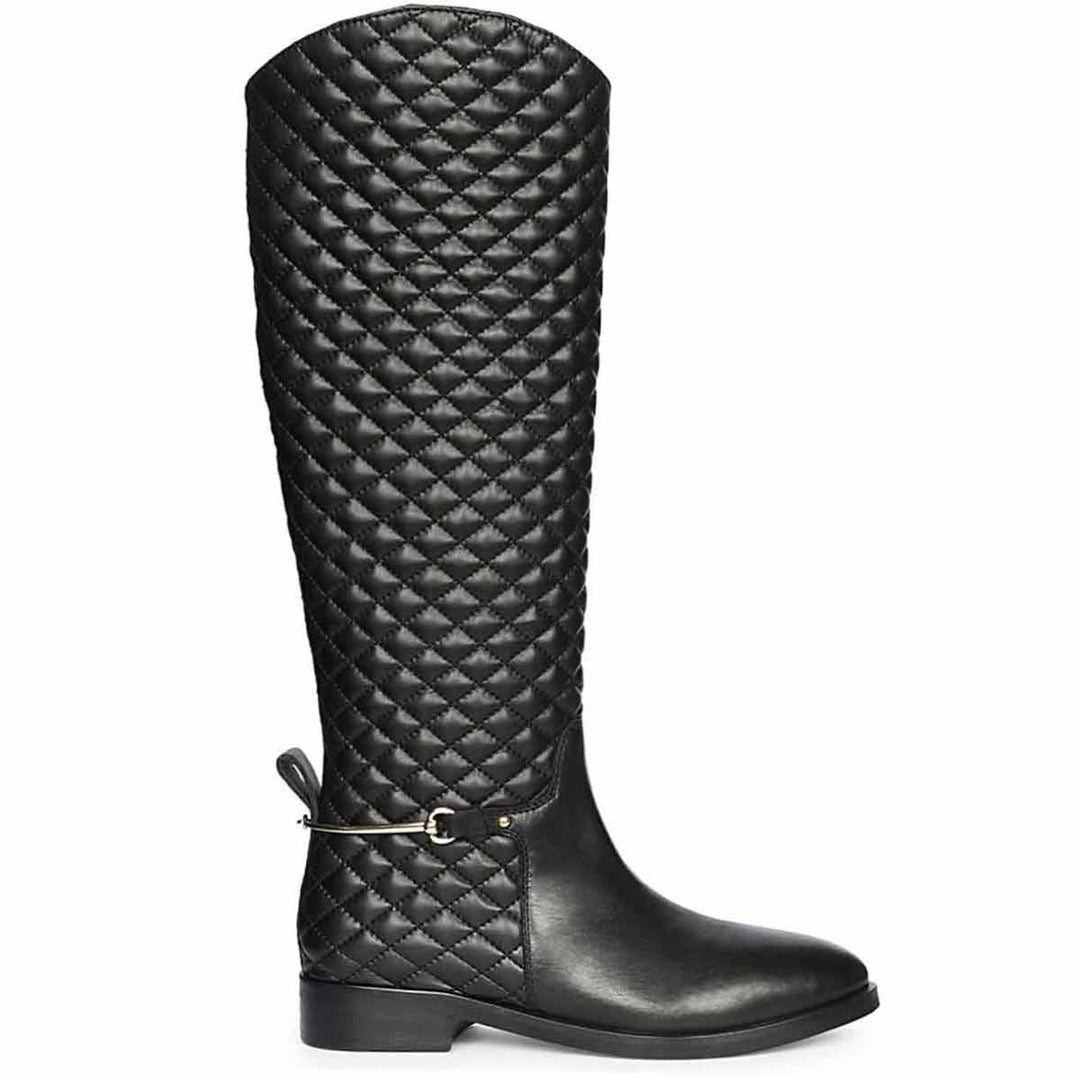 Saint Celestine Quilted Black Leather Long Boots