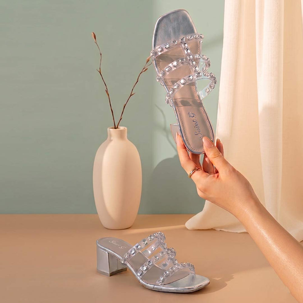 Women’s Silver Party Heels