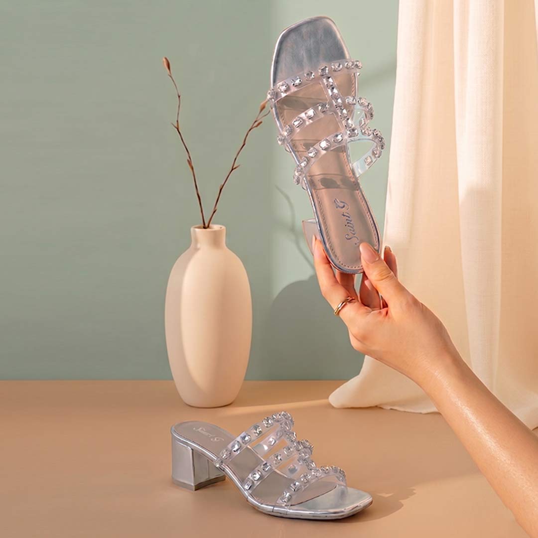 Women’s Silver Party Heels