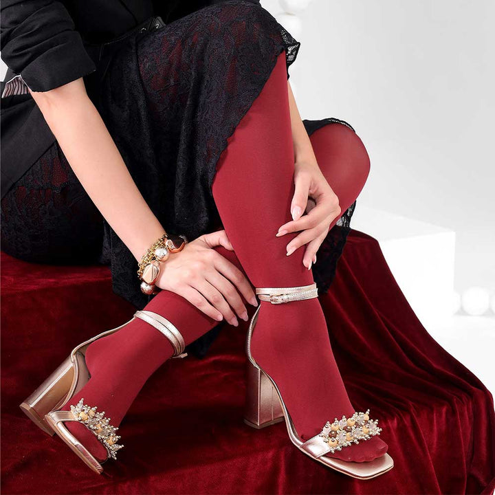 Saint Raquel Jewel Platin Leather Block Heels