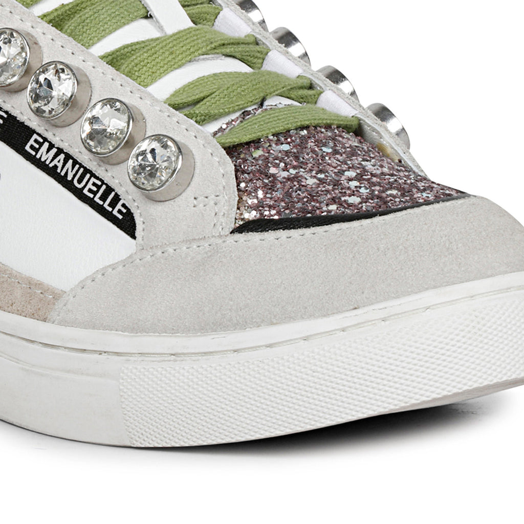 Saint Kaitlyn Crystal Embellished Multi Leather Sneakers