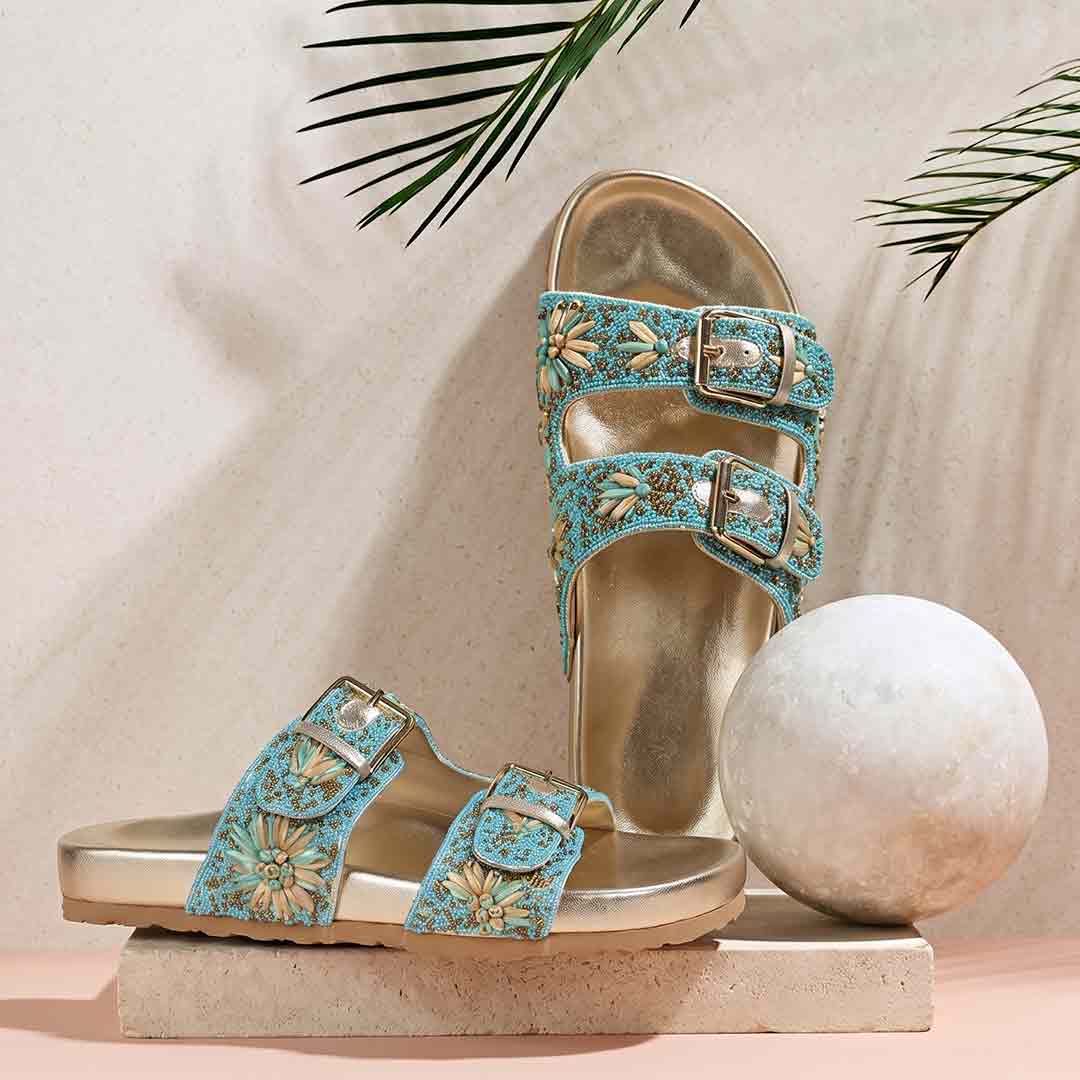 Saint Willow turquoise Footbed Sandals