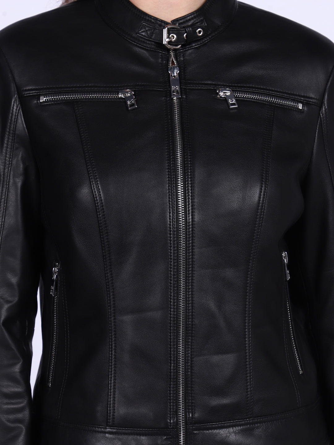 Saint Edwina Black Leather Women Cafe Racer Jackets
