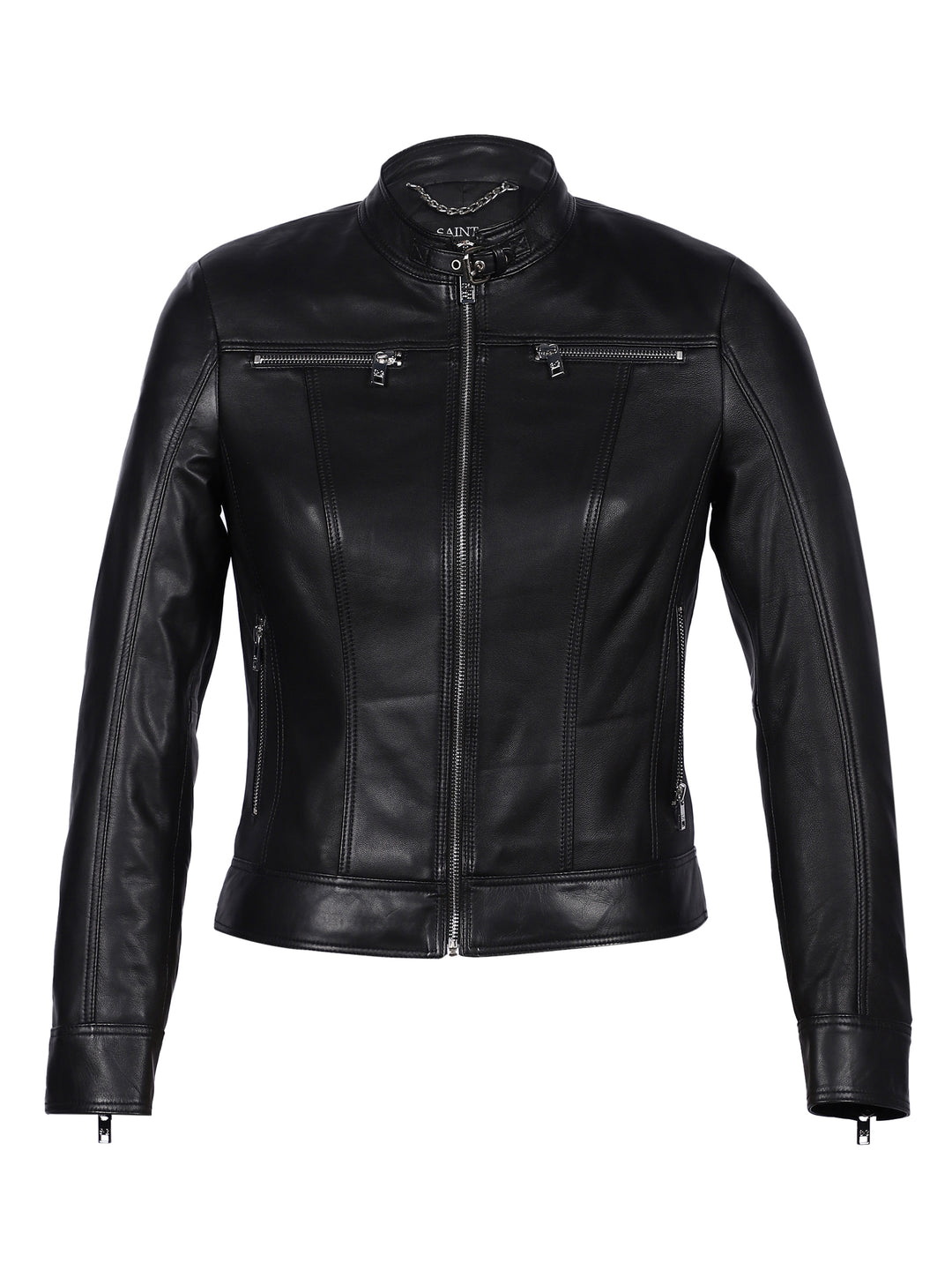 Saint Edwina Black Leather Women Cafe Racer Jackets