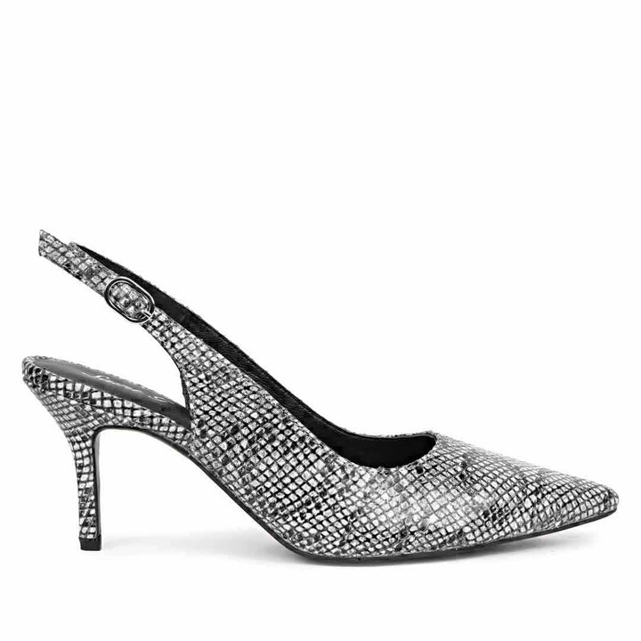 Saint Callie Blue Snake Print Leather Pumps