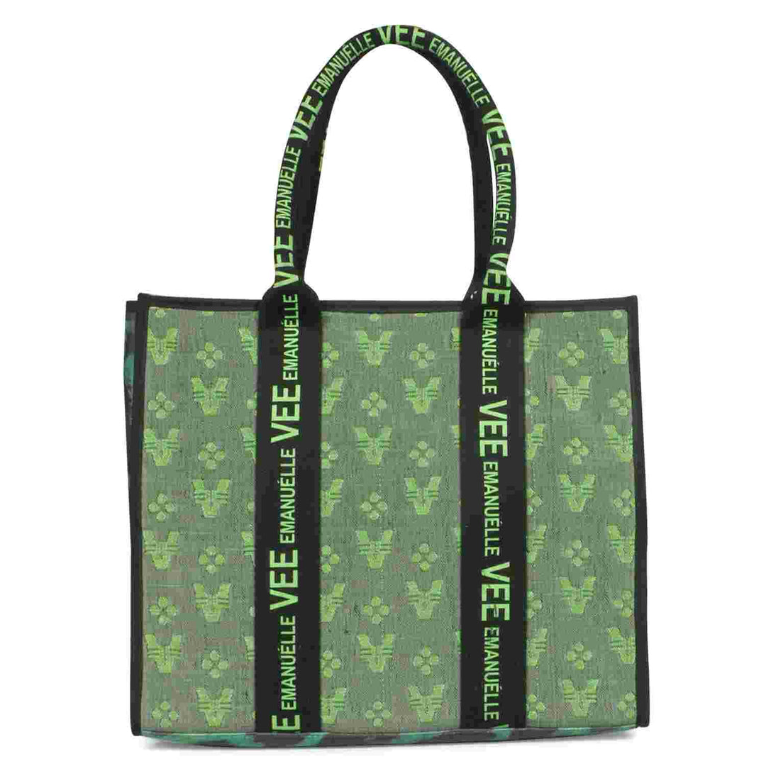 Favore Green Textured Shopper Tote Bag
