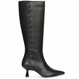 Saint Sadie Black Metal Muse Black Leather Tall Boots