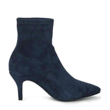 Saint Jemima Blue Stretch Suede Kitten Heel Ankle Boots