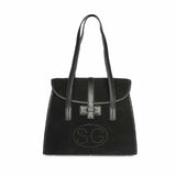 Verdeana Black Leather Tote Handbags