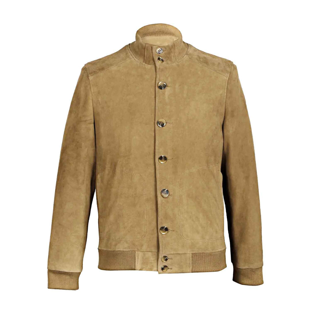 Saint Valen Mens Tan Suede Leather Jackets