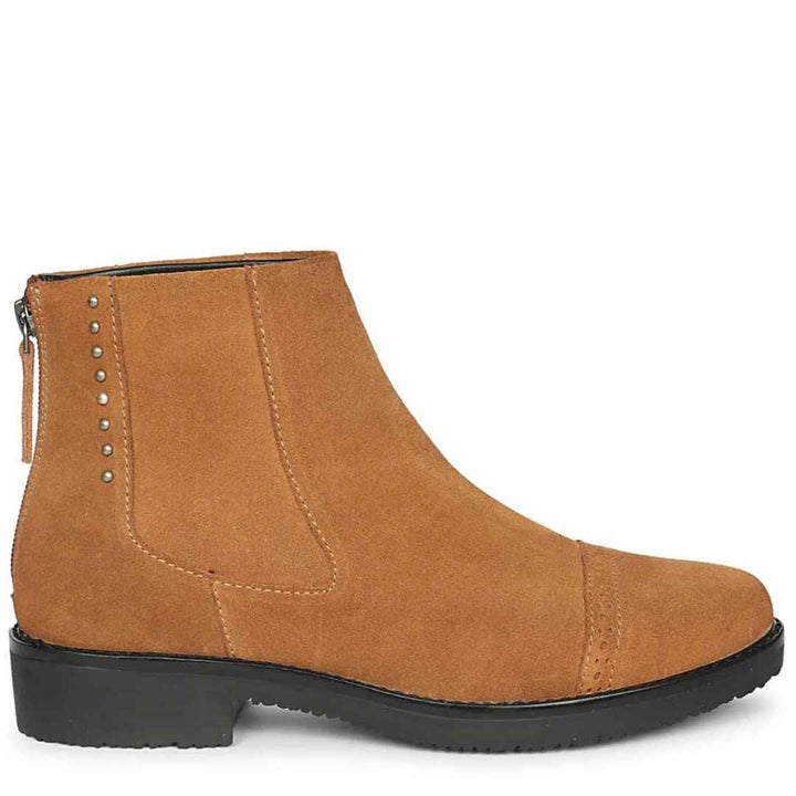 Giada Tan Suede Ankle Boots