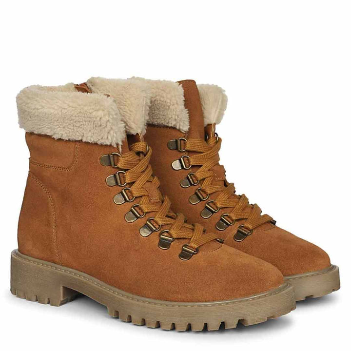 Isola Tan Suede Leather Ankle Boots
