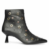 Saint Orla Multicolor Eyelet Black Leather Ankle Boots