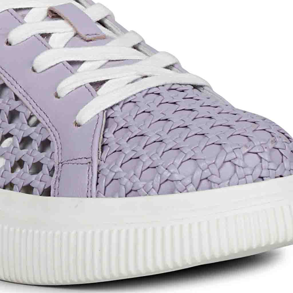 Saint Zoey Womens Purple Woven Leather Sneakers