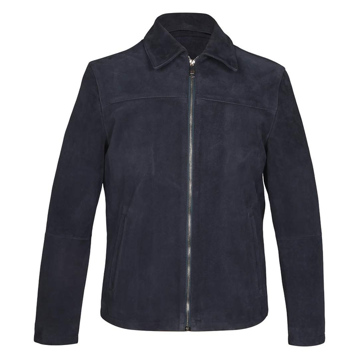 Saint Aris Navy Leather Men's Bomber Jackets