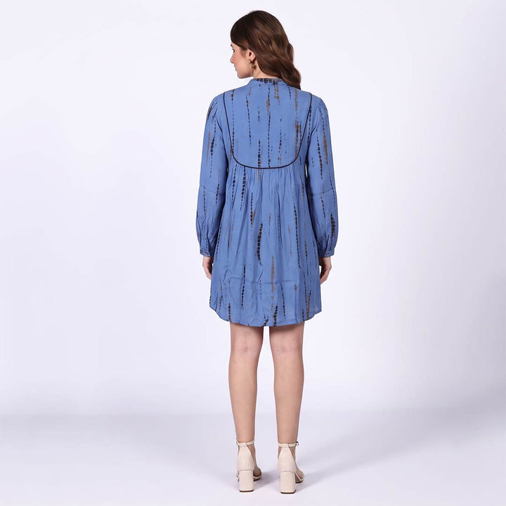 Saint Saoirse Blue Viscose Mid Dress