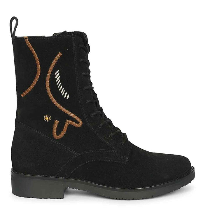 Siena Black Suede Leather Ankle Boots