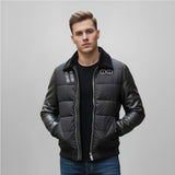 Saint Denis Black Leather Men's Jackets