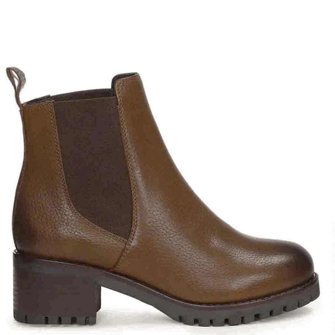 Saint Sophia Tan Leather Ankle Boots