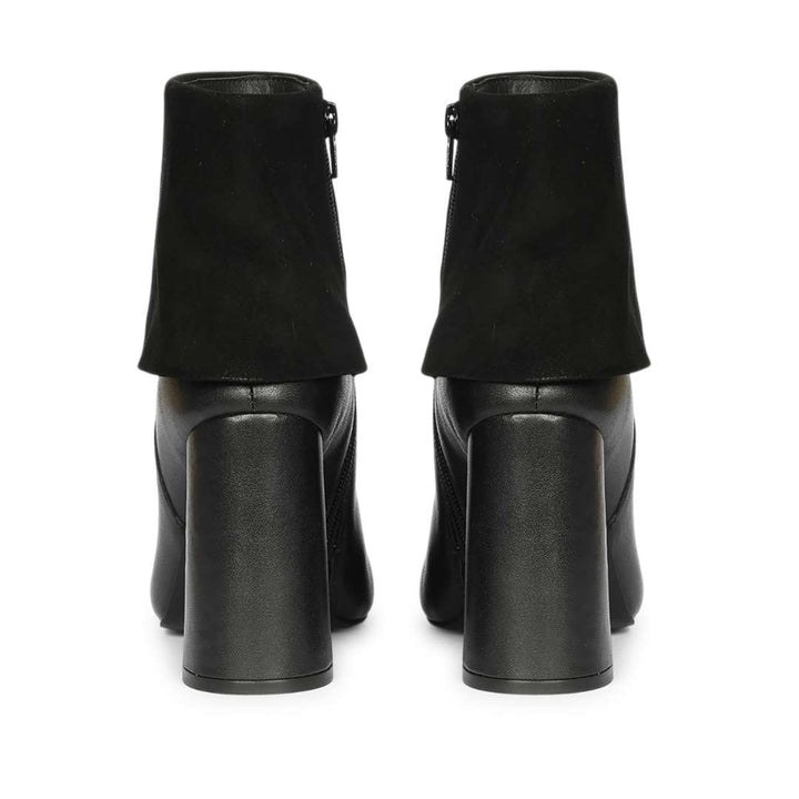 Saint Quorra Black Leather Fold-Over Ankle Boots