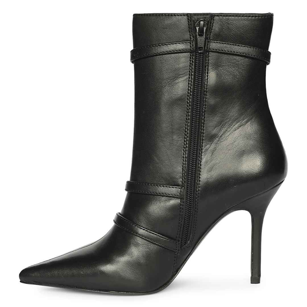 Saint Hesper Black Leather Buckle Straps High Ankle Boots