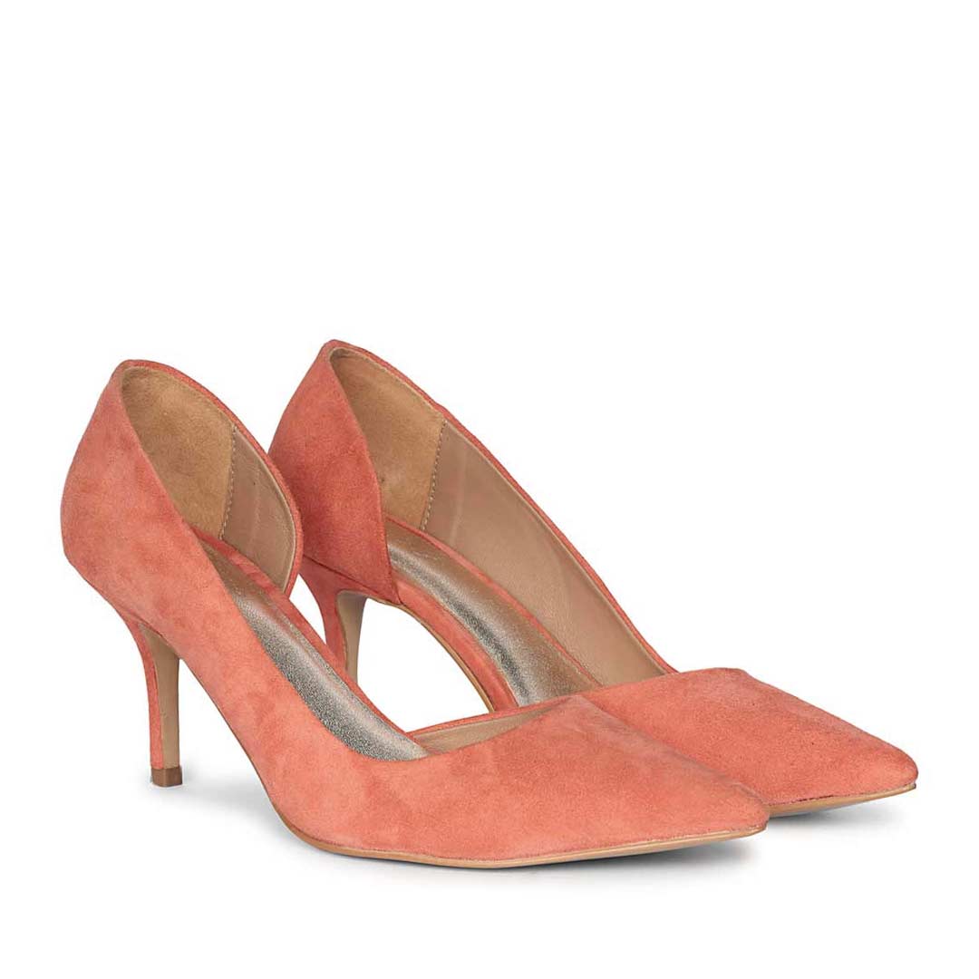 Saint Layla Orange Suede Leather Pumps