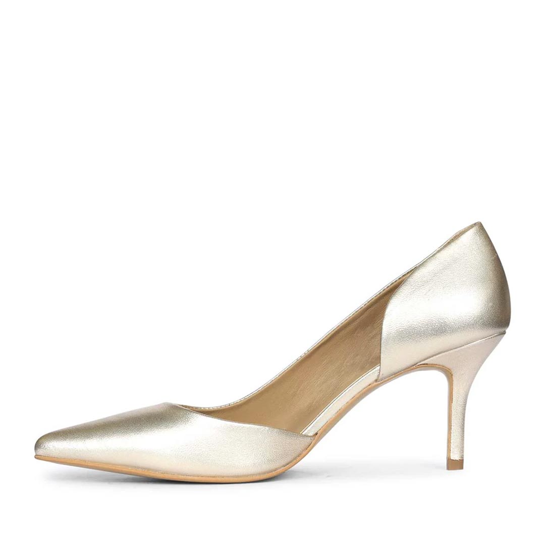 Saint Layla Metallic Gold Leather Pumps