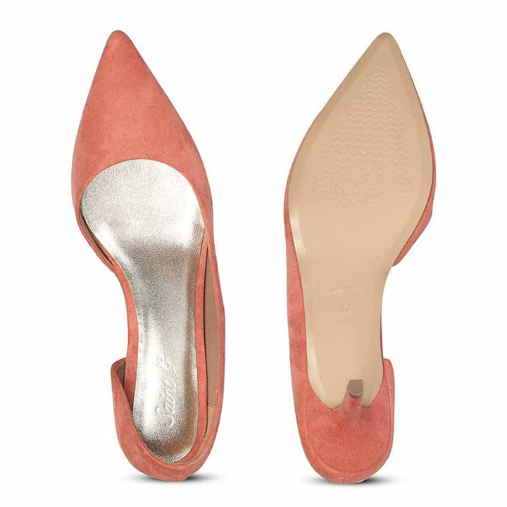 Saint Layla Orange Suede Leather Pumps