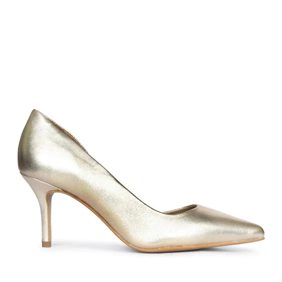 Saint Layla Metallic Gold Leather Pumps