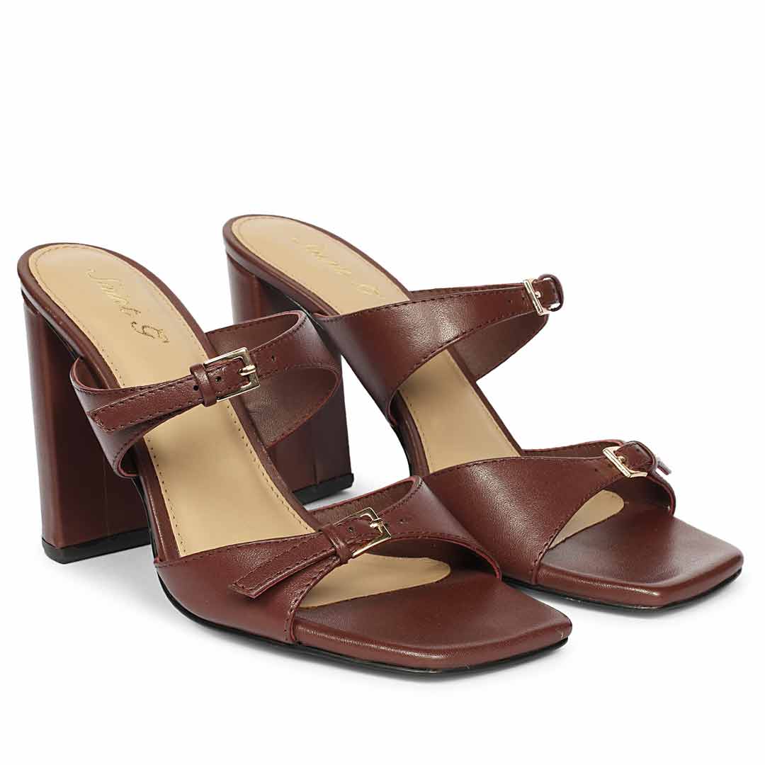 Saint Mallory Buckle Port Royale Leather Heels