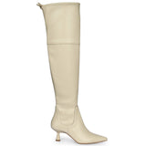 Saint Primrose Beige Stretch Napa Above The Knee Boots