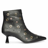 Saint Orla Multicolor Eyelet Black Leather Ankle Boots