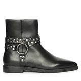 Saint Ardyn Metal Studs Black Leather Ankle Boots