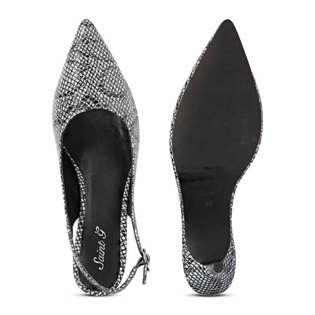 Saint Callie Blue Snake Print Leather Pumps