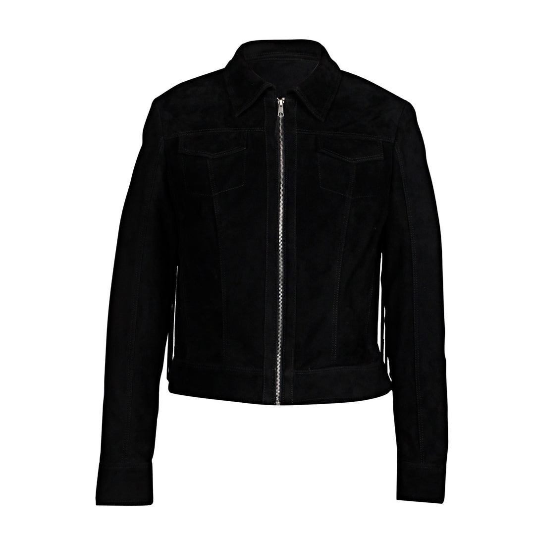 Saint Melanie Black Fringe Jacket - Fashion-forward leather look.