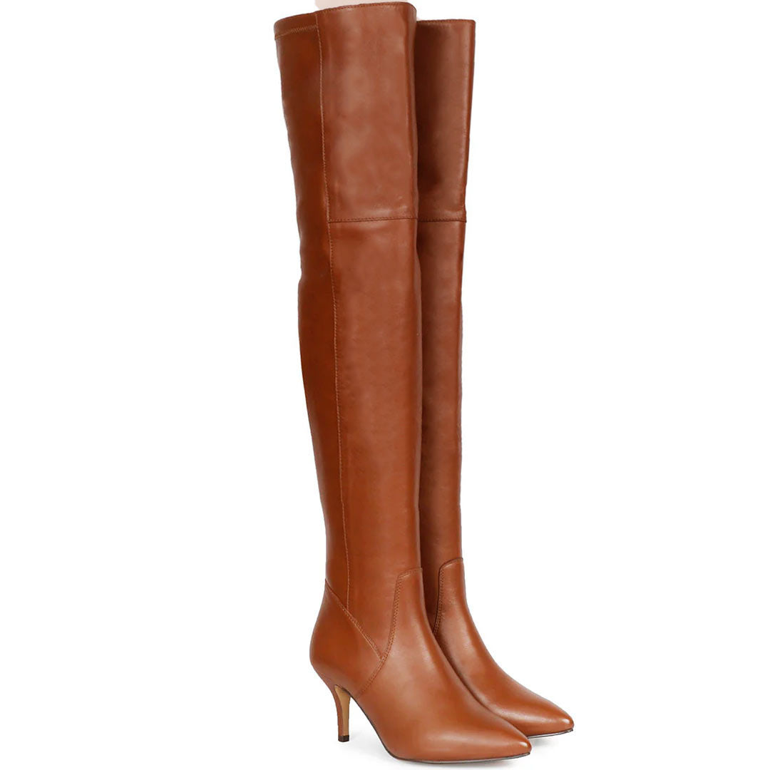Saint Brigitte Cuoio Stretch Napa Thigh High Boots