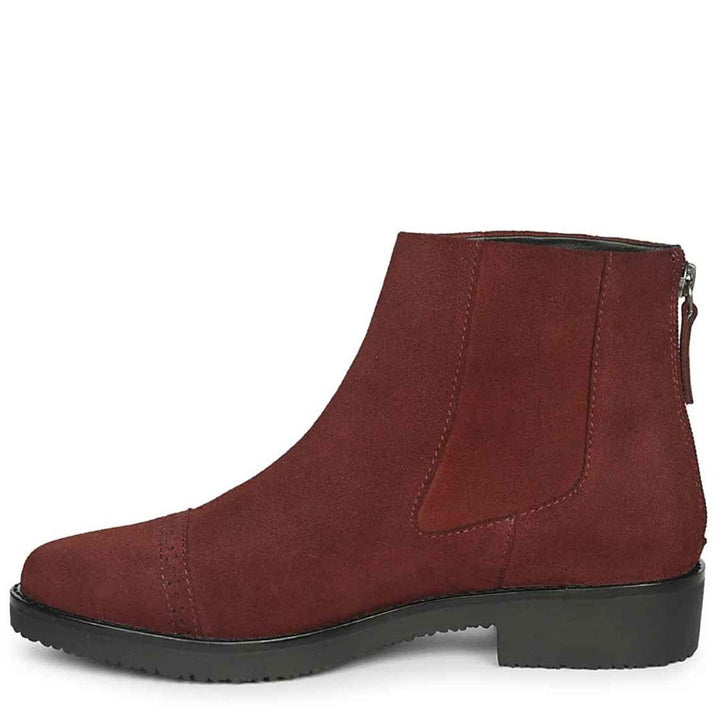 Giada Burgundy Suede Leather Ankle Boots