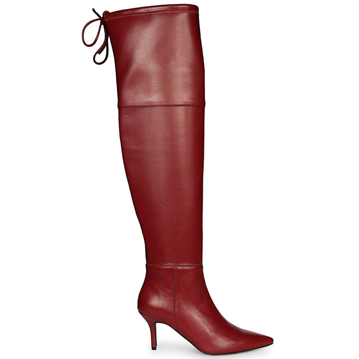 Saint Elodie Maroon Stretch Napa Thigh High Boots
