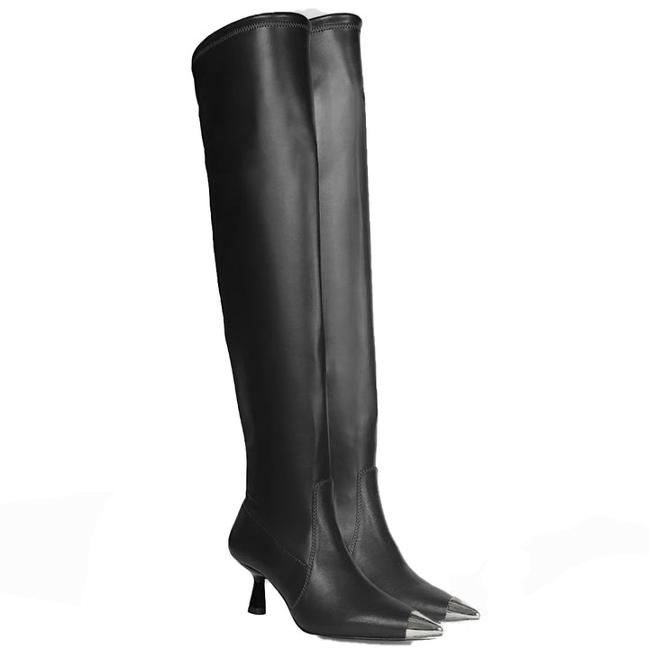Saint Laurine Black Stretch Napa Above The Knee Boots