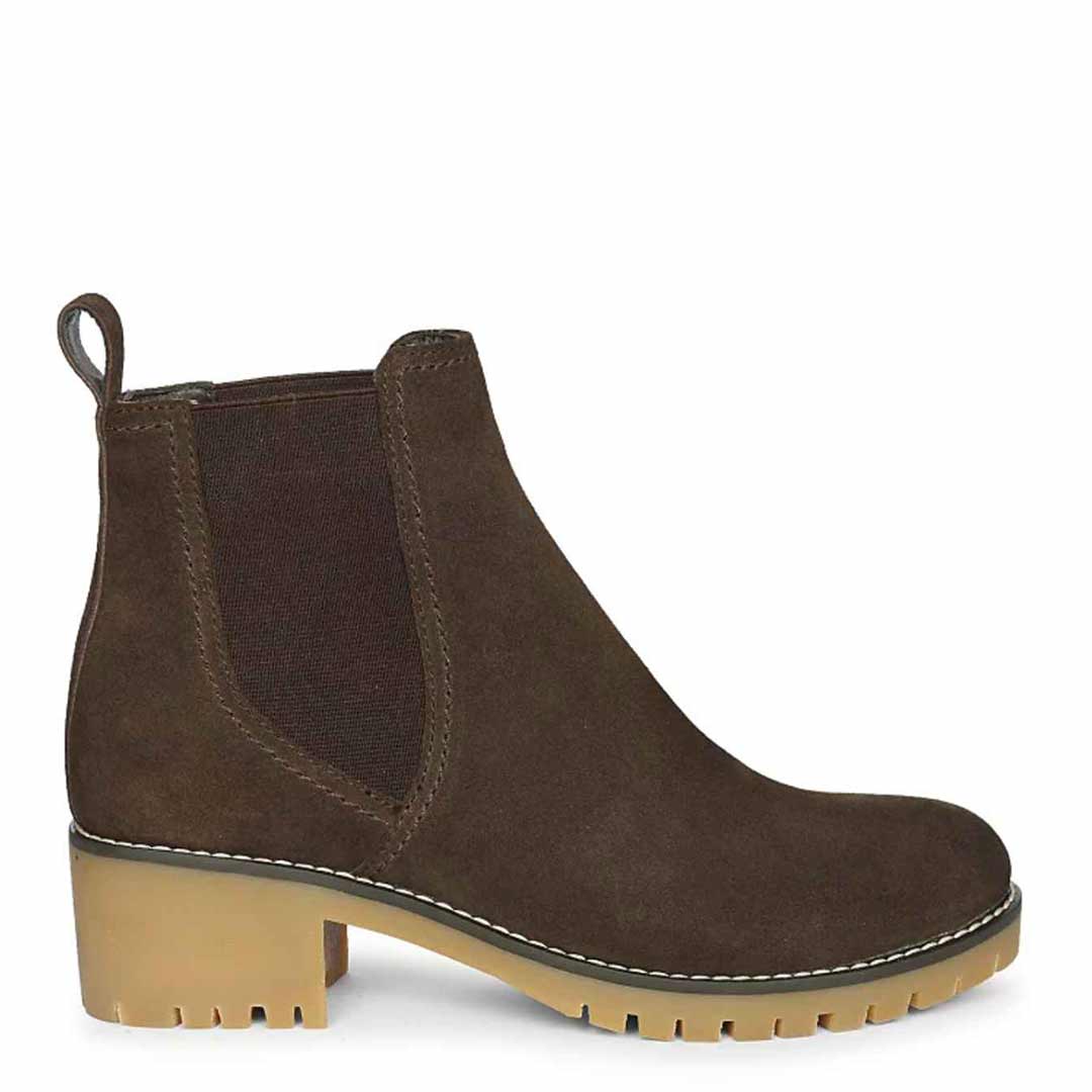 Rosetta Dark Brown Suede Ankle Boots