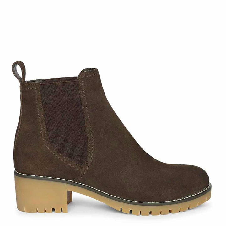 Rosetta Dark Brown Suede Ankle Boots