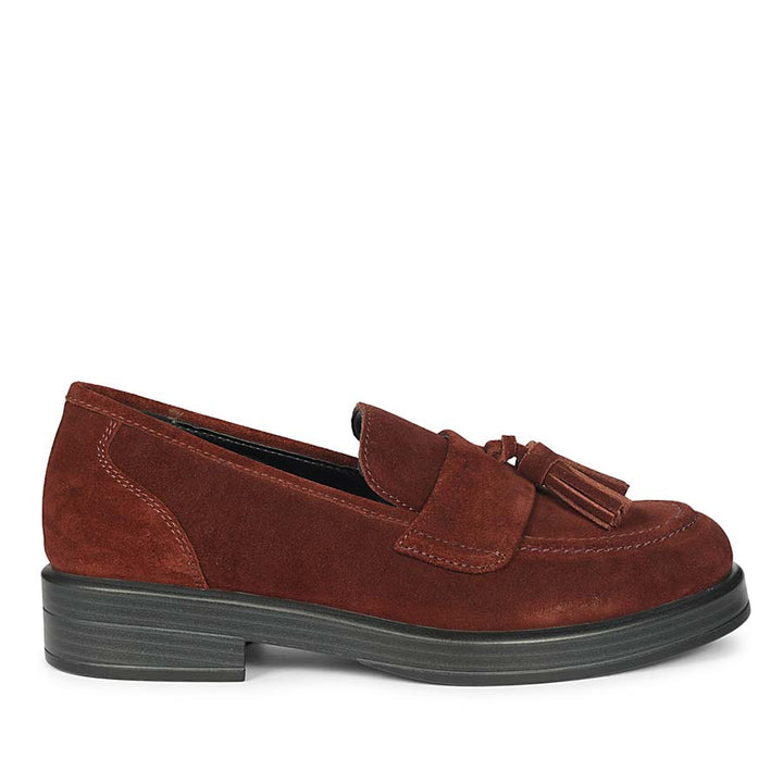 Saint Simone Bordo Leather Tassel Moccasins