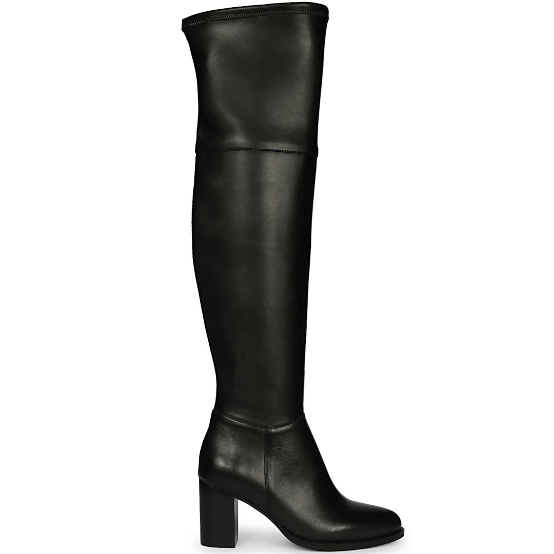 Saint Belinda Black Stretch Napa Thigh High Boots