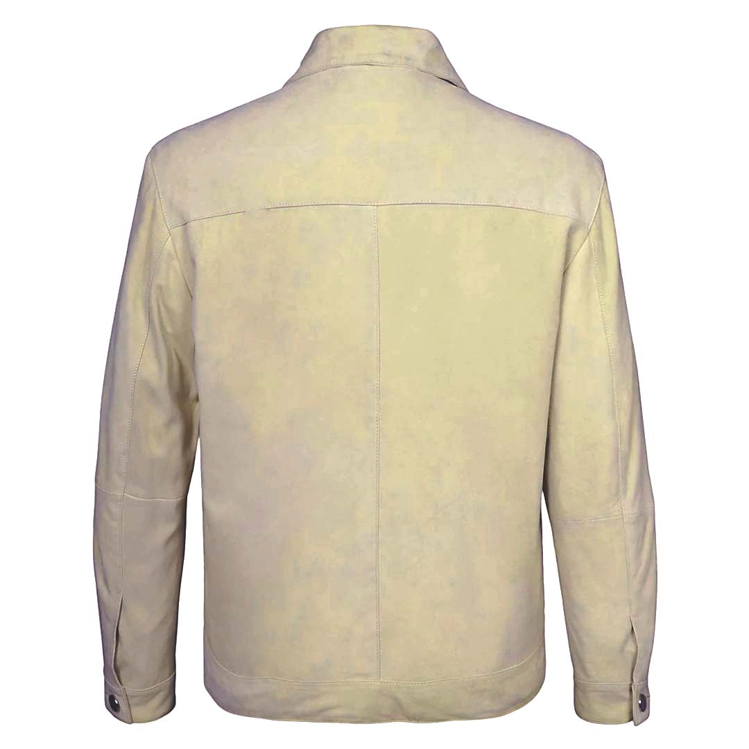 Saint Boris Off White Leather Men's Jacket With Collars