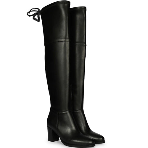 Saint Belinda Black Stretch Napa Thigh High Boots