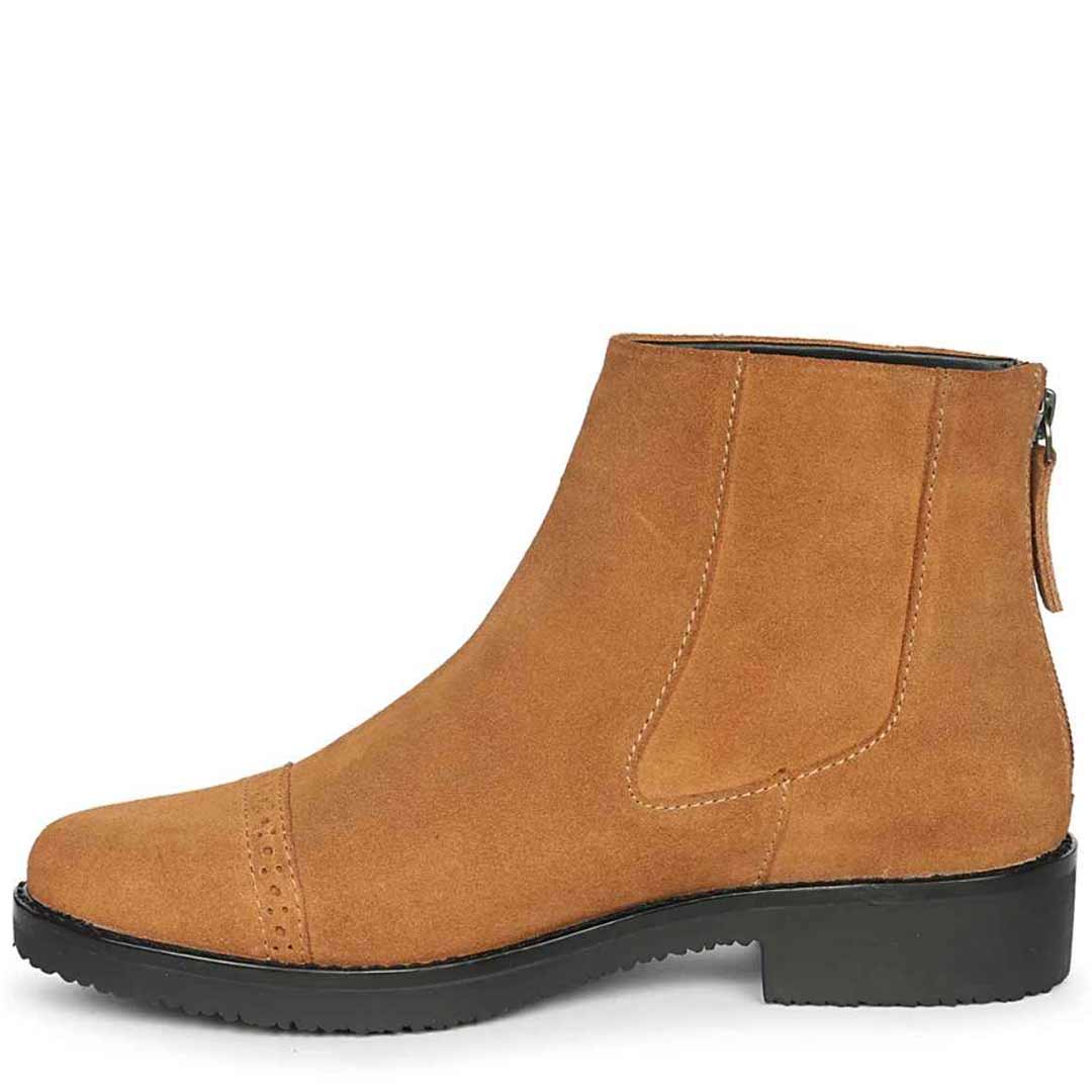 Giada Tan Suede Ankle Boots