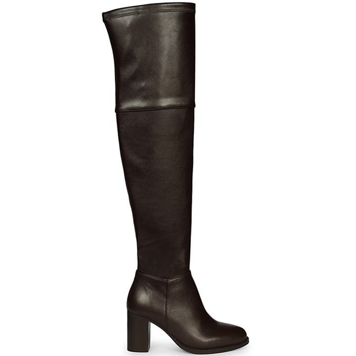 Saint Belinda Brown Stretch Napa Thigh High Boots