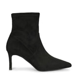 Saint Jemima Black Stretch Suede Kitten Heel Ankle Boots