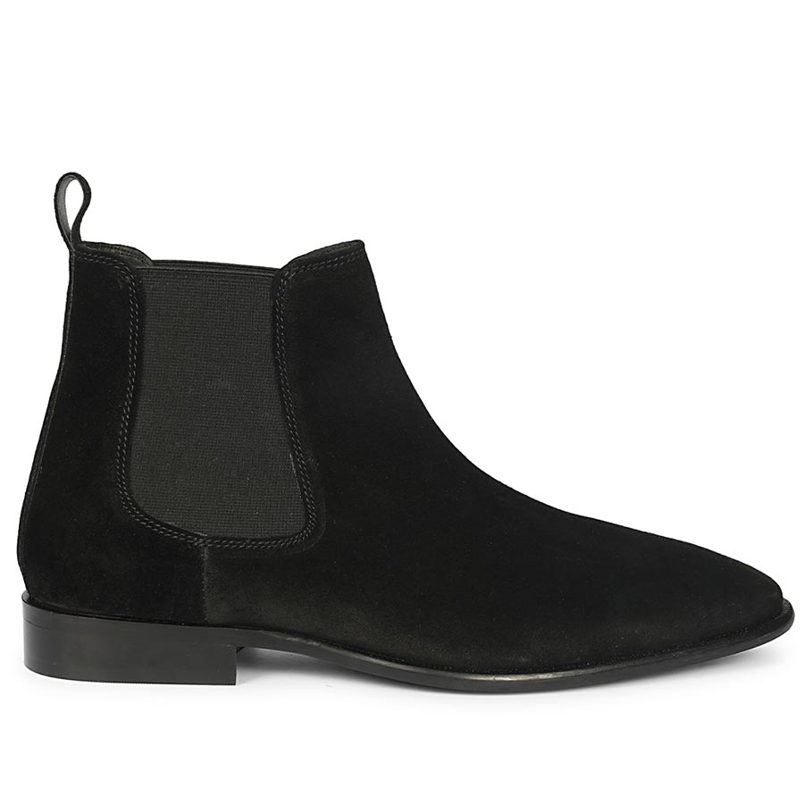 Saint Dylan Black Suede Leather Chelsea Boots