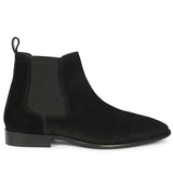 Saint Dylan Black Suede Leather Chelsea Boots